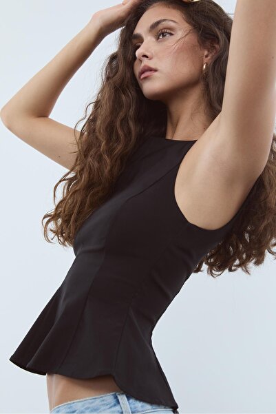 Stradivarius Kolsuz Peplum Top