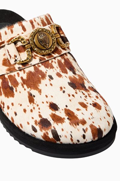 Kurt Geiger Mansion Flat Mules Lüks Terlikler, Şık, Konforlu, Düz Taban, Sentetik Deri