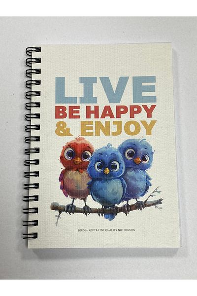 Gıpta Bird's Sp. Cardboard Cover Notebook A6 80 Sheets Unlined 7335