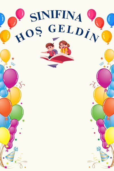 sandal hediyelik Sınıfına Hoş Geldin Hatıra Fotoğraf Panosu KAĞIT 110 GR 100x...