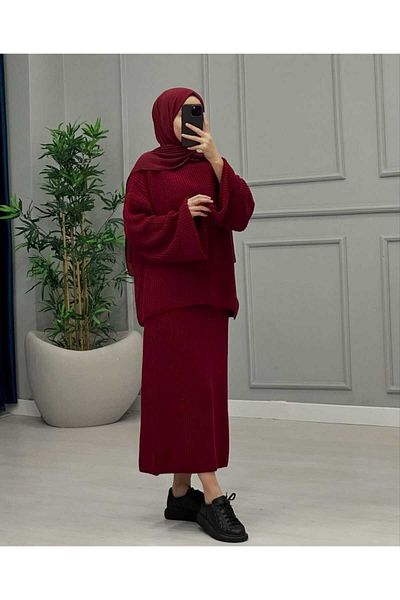 AXXAN Skirted Loose Knitwear Suit Sweater Suit Knitwear Loose Cut Standard Size 36/42 Size Range