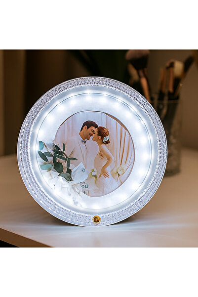 Nobbystar Ledli Yuvarlak Çiçek Buketi Fotoğraf Çerçevesi