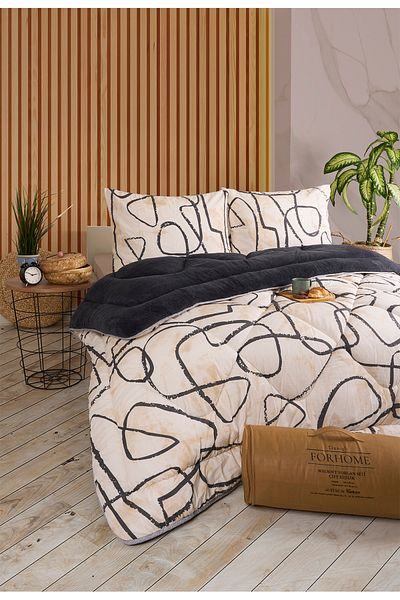 Sudemhome Double Double Sided Luxury Welsoft Elite Quilt Soft Fleece Quilt and Pillow Case Asian Gray
