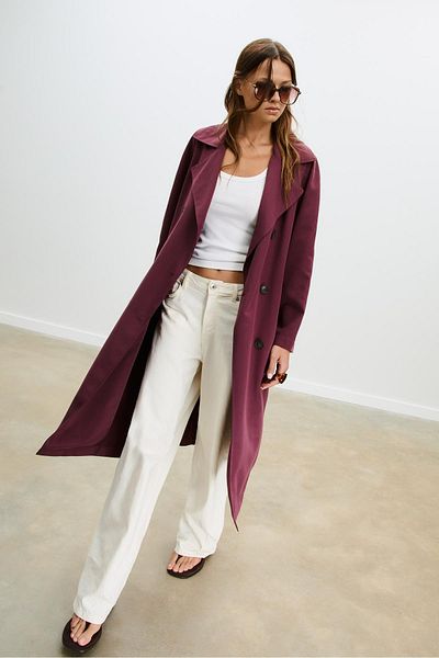 Stradivarius Long loose-fitting oversize trench coat
