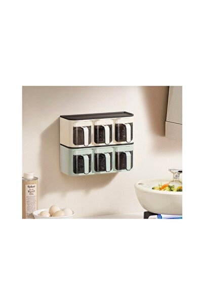 SOHO Wall-Mounted Spice Storage Box with 3 Compartments and Magnetic Closure