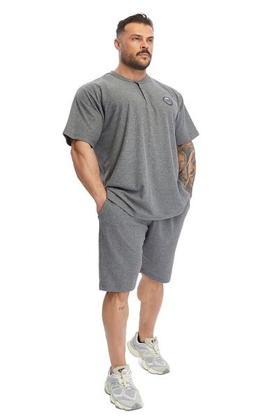 Big Sam Oversize Buttoned Collar, Cotton T-Shirt Big Sam 3375