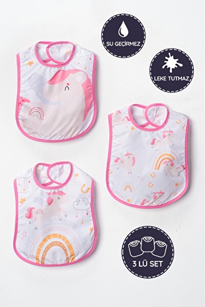 BUUDE مريلة أطفال مقاومة للسوائل مكونة من 3 قطع على شكل وحيد القرن