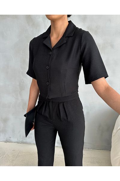 Famel Butik Linen Shirt Pants 2 Piece Set