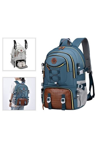 SOHO Multifunctional Backpack for Trips, Mountaineering, or Hiking, Heavy Duty Oxford, 50x35x17cm, D