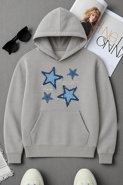 uyguntarz Unisex Eternal Light Printed Oversize Sweatshirt