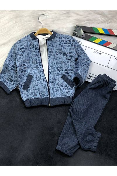 KGN GİYİM Baby Boy 3-Piece Bottom Top Set