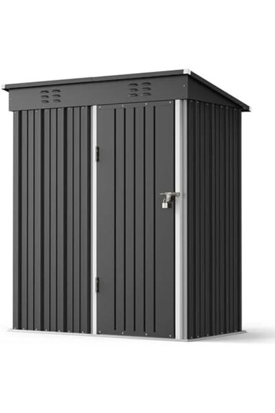 Egardenkart Metal Outdoor Pent Storage Shed (Grey)