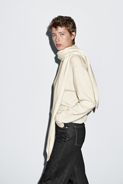 Massimo Dutti %100 kaşmir atkı yaka kazak