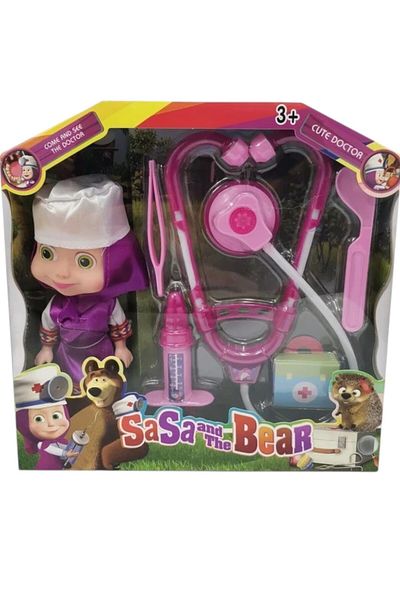 Toybox Masha and the Bear Doctor Doll with Accessories Doctor Prentend Play Toy Set