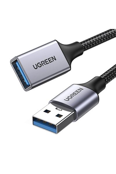 Ugreen USB Cable Male to Female, 2A, 5Gbps, 5m, R58, Nylon, Intense Dark