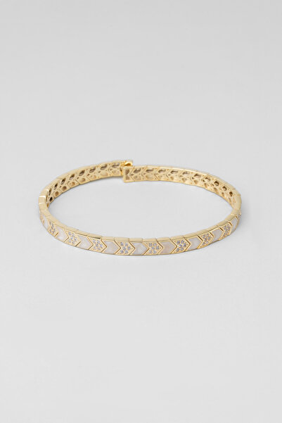 So CHIC... Nefertari 18 Ayar Sarı Altın Kaplama Gümüş Kelepçe Bileklik