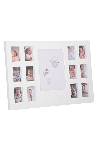SERSIMO Baby hand or foot print mold kit and photo frame, 24x37cm, white
