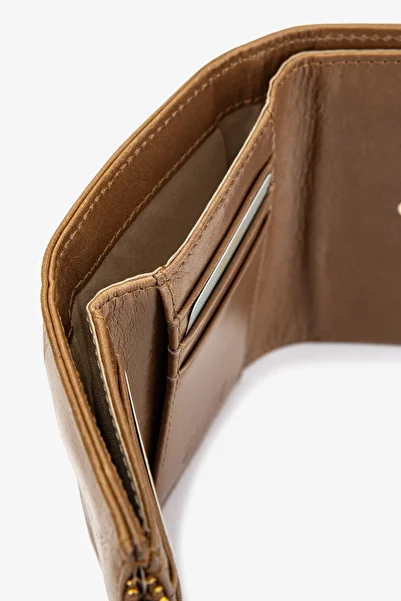 Valmenti Women's Genuine Leather Beige Wallet