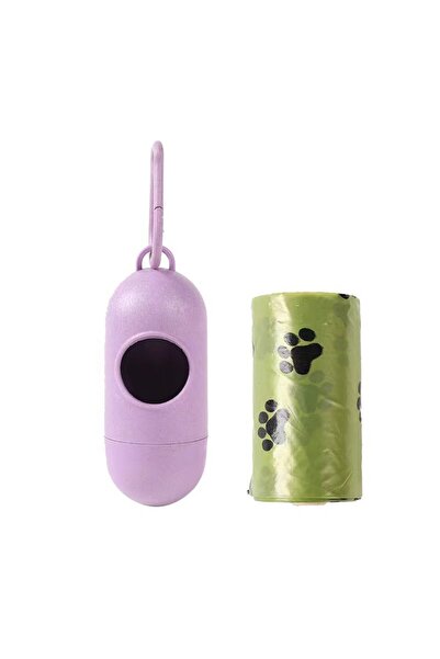 Köpek Dışkı Poşeti ve Taşıma Aparatı – Lila – 1 Rulo Dahil