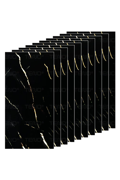 Teno Set 30x Tapet Marmura Premium 3D Teno®, suprafata acoperire 5.4 mp, 30x60 cm, negru