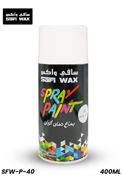 SAFI WAX Spray Paint Gloss White SFW-P-40 – Quick Dry Gloss Finish for Multiple Surfaces 400ml