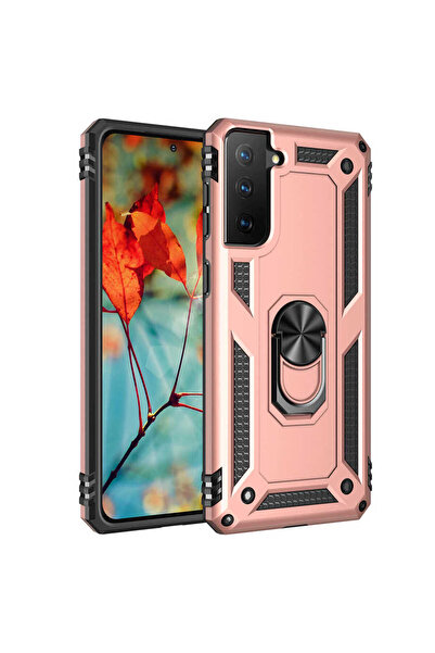 HTstore Galaxy Compatible S21 Plus Case Zore Vega Cover-Rose Gold