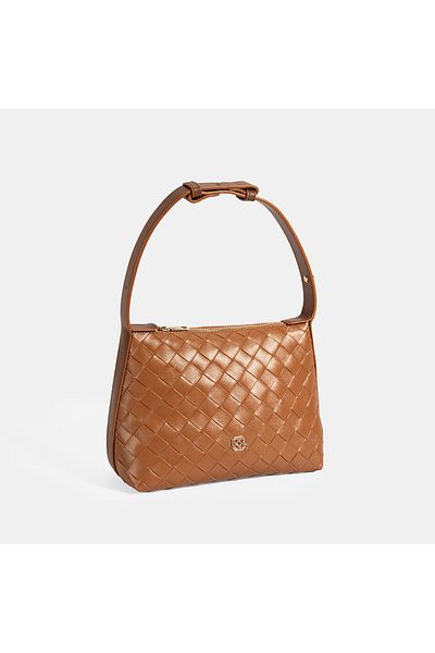 Desa Women's Tan Knitted Printed Handbag