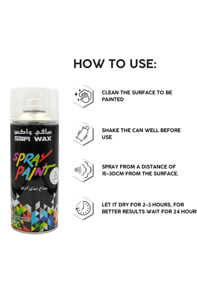 SAFI WAX Spray Paint Clear Lacquer SFW-P-190– Quick Dry, Gloss Finish for Multiple Surfaces 450ml