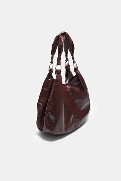 Stradivarius Leather effect top handle bag