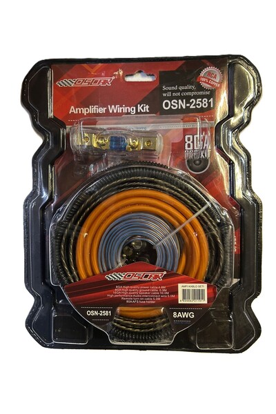 Oscar AMFİ KABLO SETTİ , OSN-2581 AMFİ KABLO SETİ 8AWG %100 BAKIR KABLO 8GA