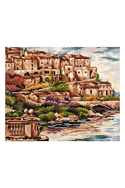 ElkaHobi Goblen Etamin İşleme Seti 40x50 cm Kıyı Şehri Deseni
