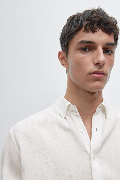 Massimo Dutti İnce çizgili regular fit gömlek