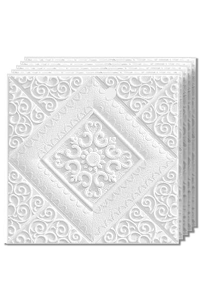 Teno Set Tapet Mic 3D Teno110, suprafata acoperire 3.06 mp, autoadeziv, perete/tavan, 35x35 cm, alb