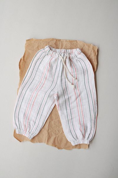 Oh La La Koala For Little Ones Orange-Green Striped Trousers