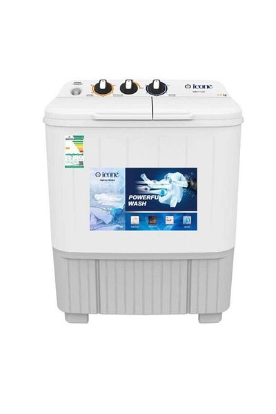 Icone Twin Tub Washing Machine with 5 kg Capacity – Compact and Efficient Dual-Tub Design, Powerfu