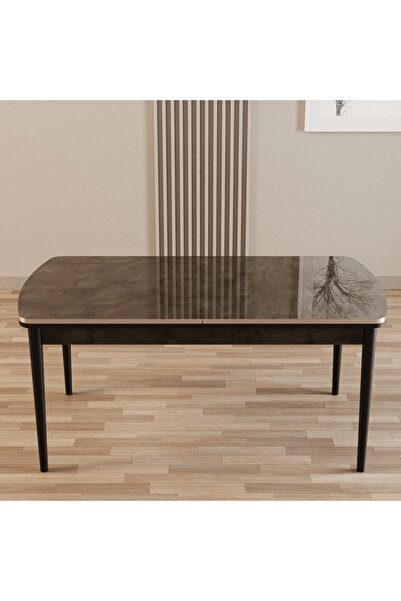 SHOOVVEL Merona İrony 80X132 Lak Panel Ahşap Ayaklı Açılır Mutfak Masası, Yemek Masası, Salon Masası