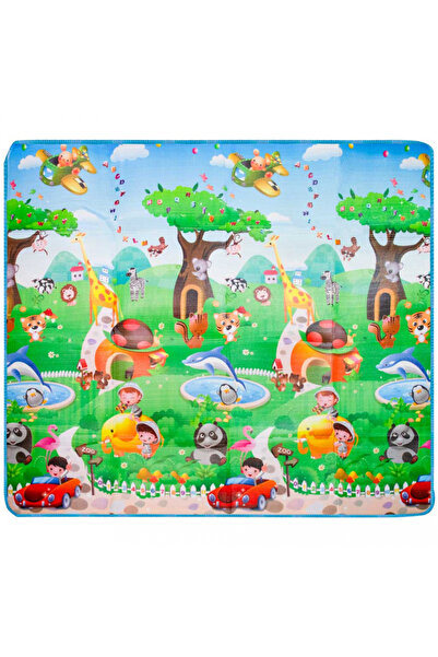 Ikonka Covor educational din spuma pliabil cu doua fete 190 x 170cm Zoo / Marine