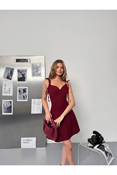 Karma Wear İP ASKILI ZARİF ATLAS ELBİSE