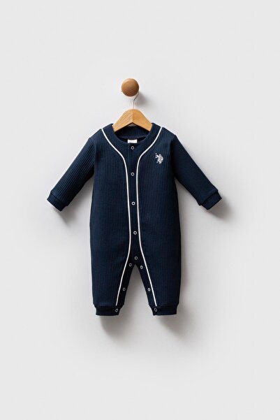 U.S. Polo Assn. Erkek Bebek Lacivert Tulum, %100 Pamuklu Ribana Kumaş