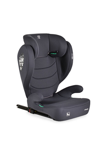 Moni Scaun Auto i-Race cu Isofix, Gray R129 i-Size 100–150 cm, Tetieră Reglab...