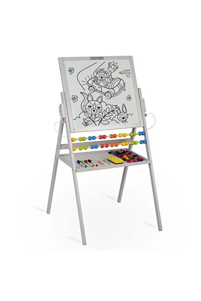 Ricokids Set tabla multifunctionala , numaratoare, include un set de marker, 101 x 54 x 55 cm, gri