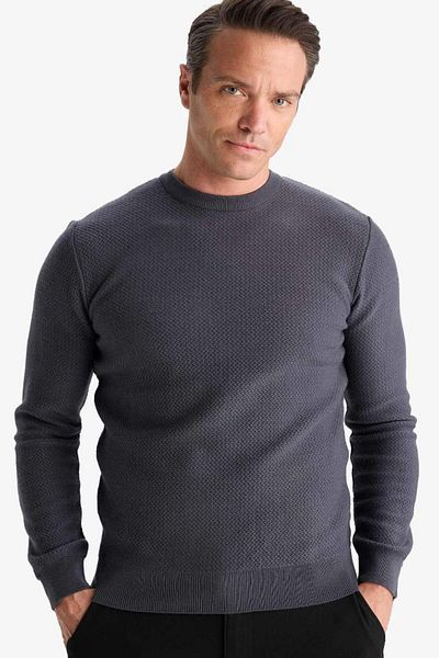 DeFacto Pulover din tricot cu decolteu cu croială standard de sezon nou