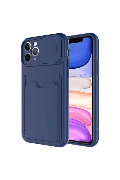 HTstore iPhone Compatible 11 Pro Case Zore Kartix Cover-Navy Blue