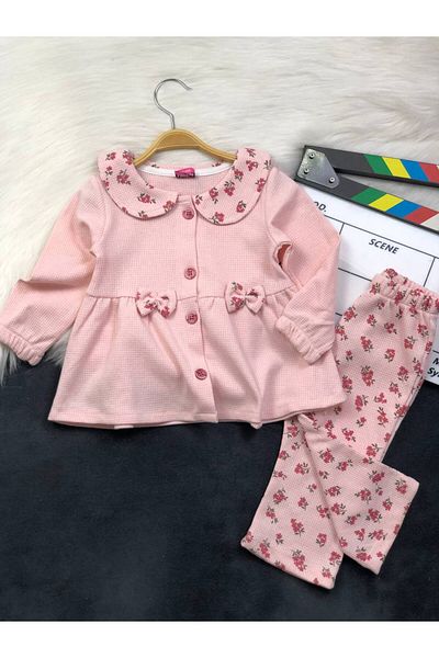 KGN GİYİM BABY GIRL FLOWERY BOTTOM TOP SET