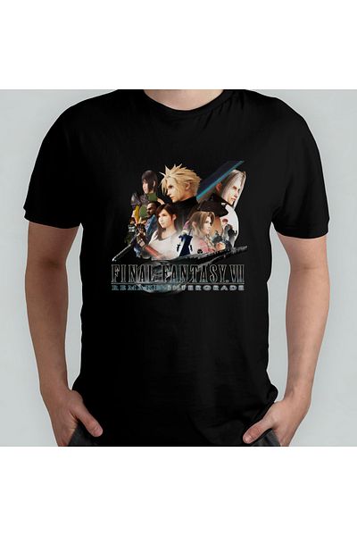Pixxa Final Fantasy Vii Ff7 100% Cotton Crew Neck T-Shirt Model 2