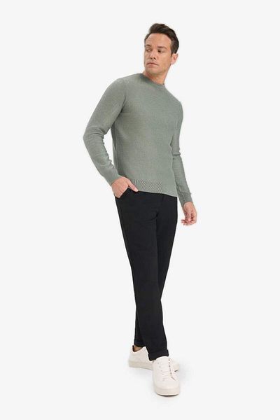 DeFacto Pulover din tricot cu decolteu cu croială standard de sezon nou