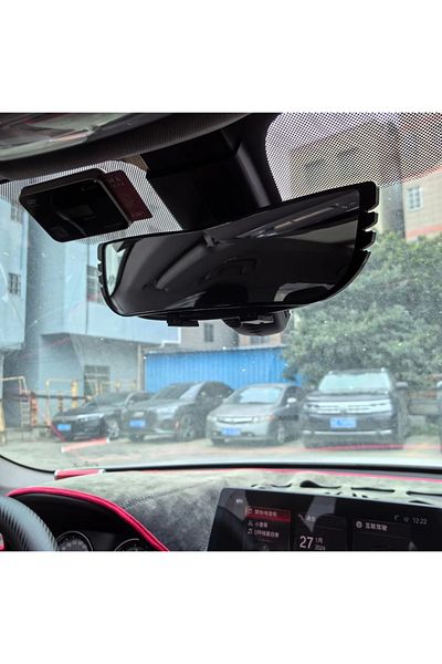 zola Car rearview mirror, 160° panoramic view, convex shape, length 29 cm, mirror mount