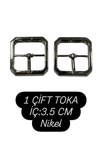 İsmet toka 3.5 CM Terlik Tokası Gümüş 1 Çift - Metal Aksesuar