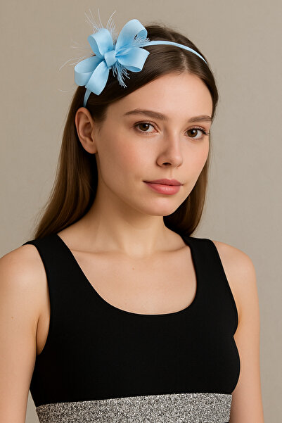 Massaltay تاج الأم للحمل مع فيونكة زرقاء - إكسسوار ولادة أنيق ورائع