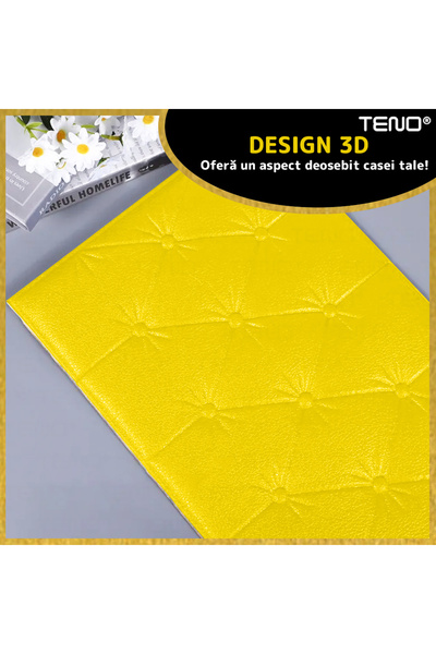 Teno Set 30x Tapet 3D Teno®, suprafata acoperire 7.35 mp, 75x30cm, galben